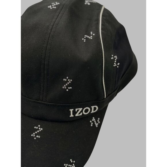 Izod One size Womens Black Summer Golf sport  Cap Rhinestone Pattern WhiteLogo - Picture 5 of 7